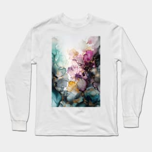 Flower Garden - Abstract Alcohol Ink Art Long Sleeve T-Shirt